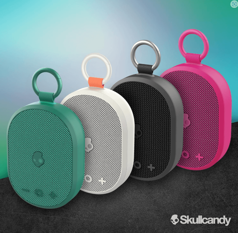 Skullcandy Kilo Wireless Bluetooth Speaker - IPX7 Waterproof Mini Bluetooth Speaker with 24 Hour Battery, Downward Firing Passive Radiator, and True Wireless Pairing - Perfect for Outdoor (Bone)