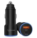 Porodo Blue Graz 45W Dual USB Car Charger with Indicator Light - Black
